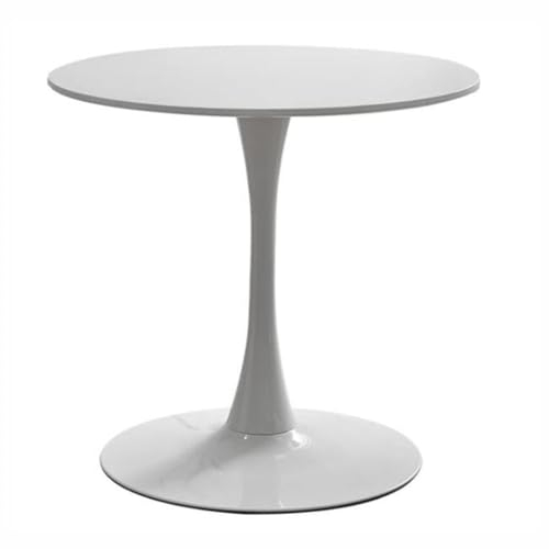 HFFAIWM Modern Runden Weißer Top-Tisch Einfach Freizeit Esstisch Nordisch Kaffetisch Milchtee Verhandeln Tisch Tulpe Balkon Kleiner Runder Und Stühle(Size:80cm,Color:Weiß)