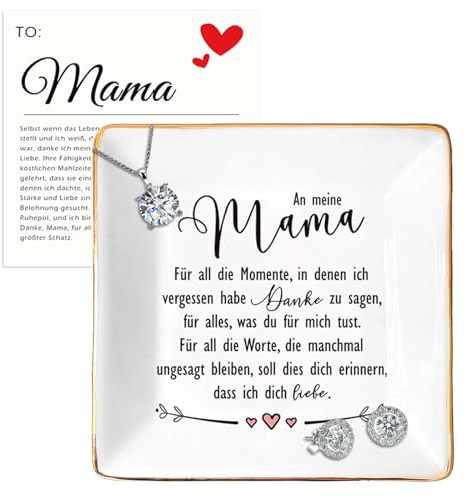 Sugeru Keramik Dekoschale-liebe Mama,Deko Aesthetic Schlüsselschale,geschenke für mama,Schmuckschale,Dekoschalen,Ring Dish Schmuckstück,für Mama Geschenk,Geburtstagsgeschenk,Muttertag,Weihnachten