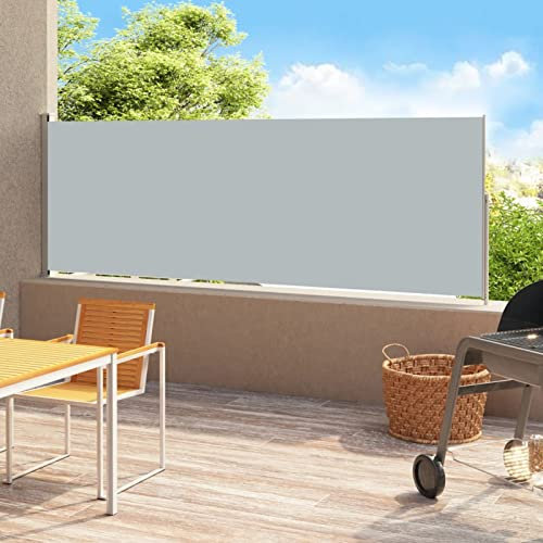ARKEM Seitenmarkise Ausziehbar 220x500 cm Grau Windschutz Terrasse Sichtschutz FüR Den Garten