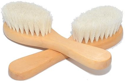 minkissy Bürstenset für Kleinkinder 1 Stück Baby-haarbürste Aus Wolle für Shampoo Weiche Babybürste Holzgriff Einfach Zu Verwenden