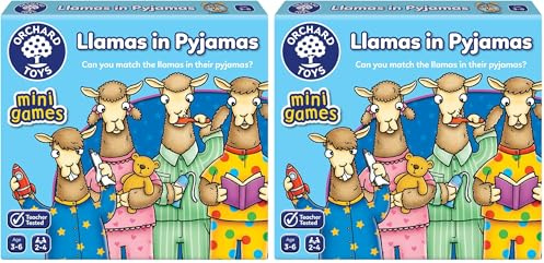 Orchard Toys Llamas in Pyjamas Mini Game - Small and Compact Travel Game, Perfect For Toddlers and Kids Age 3-6 (Pack of 2)