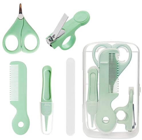 YATEICBC 1 Pcs Set de Soins pour bébé 5-en-1 - Set de toilettage pour bébé, Produits pour bébé, Set de Soins pour Enfant pour Le Voyage et l'usage Quotidien (Vert)