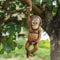 Gartendeko Gartenfiguren Figuren Statuen Gartenstatuen Draußen Dekoration Hängender AFFE am Seil Statue Tier Ornamente Gartenarbeit Gartenfigur Schimpanse am Seil Deko Figur Tierfigur Kletteraffe (A)