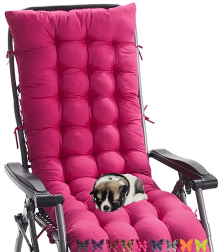 Liegenauflage Auflage Gartenliege Hochlehner Auflage Schwungliege Extra Dicke Gartenstuhl Sitzauflagen mit Krawatte Auflagen für Deckchair Urlaub Innen Außen Sonnenliege(#5,69x19x3.1inch/175x48x8cm)