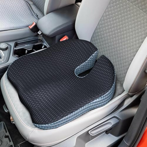 JARAGAR Autositzkissen, Memory Foam Sitzkissen Auto für Relief Steißbein Schmerzen mit Anti - Slip Bottom Abnehmbaren Waschbaren Bezug für Autofahren, Büro, Rollstuhl