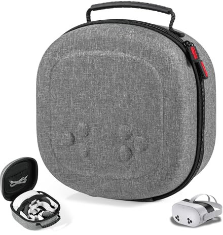 Tasche für Meta Quest 3S/Quest 3, Reisen Lagerung Tragetasche Kompatibel mit VR-Headset, Touch Controllern und Anderem Zubehör, Hartschalen Tasche für Reisen und Aufbewahrung