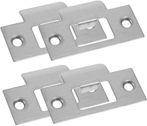 LIFKICH 4pcs Door Lock Guide Gate Latch Lock Kits Deadbolt Strike Plate Door Reinforcement Kit Door Strike Plate Filler Front Door Reinforcement Door Kick Plate Light Grey Stainless Steel