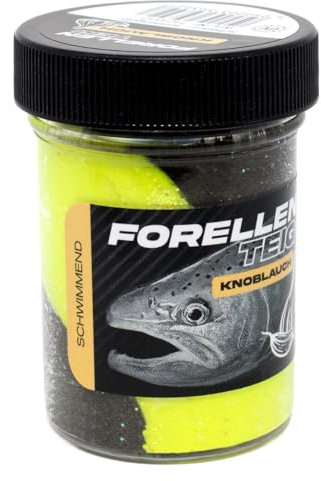 FTM Forellenteig schwimmend 50g - Forellenteig, Farbe/Aroma:Schwarz/Sonnengelb - Knoblauch