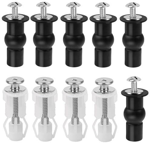 Toilet Seat Screws Fittings, 10 Pcs Toilet Seat Hinges, Toilet Seats Fixings Stainless Toilet Seats Screws, Expansion Bolts Toilets Seats Screw Accessories Toilet Seat Hinges 2 Types