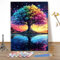 MEIYUDA Peinture par Numero Adulte Arbre de vie Coloré, Diy Kit Peinture, Pinceaux Peinture de Dessin de Pigment Acrylique, Loisirs Créatifs Adultes Decoration Maison Cadeau 30x40cm(sans Cadre)