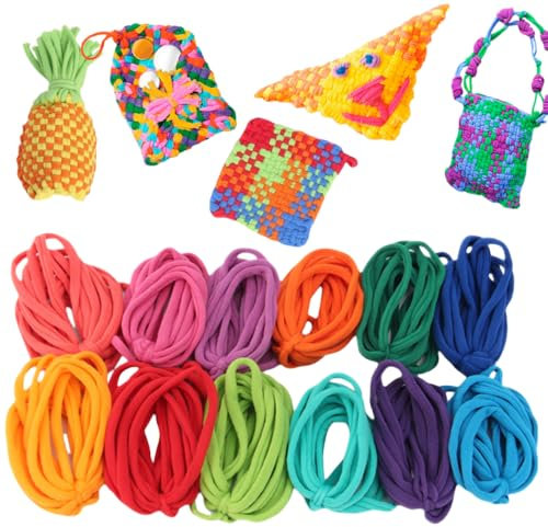 192 Pcs Refill Loops,12 Vibrant Colors Potholder Craft Loop Elastic Weaving Loom Loops Pot Holder Loom for Kids Adults DIY Crafts Supplies
