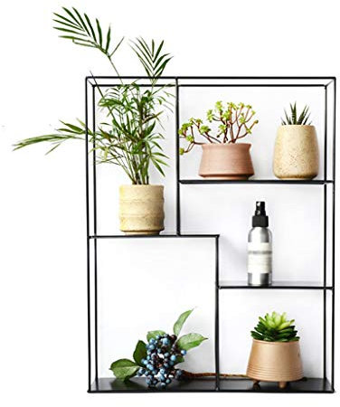 Pflanzenständer aus Eisen, Metall, Blumenregal, Wandmontage, Regal für Garten, 40 x 11 x 50 cm