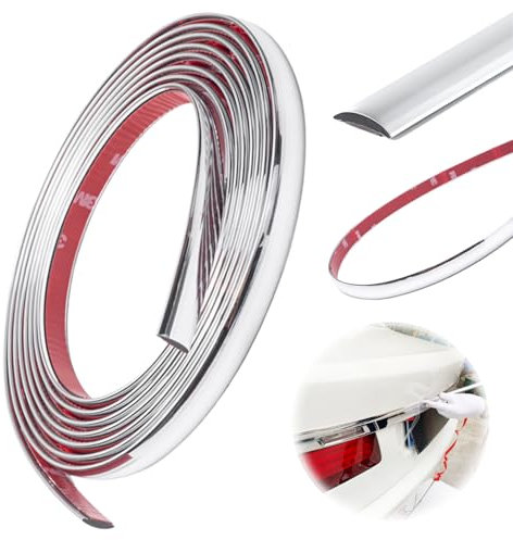 Chrom Zierleisten Selbstklebend, 6mm*5M Chromleiste Zierstreifen Selbstklebend, Selbstklebende Universal Chromzierleiste für Auto Karosserie Fenster Außen Dekoration