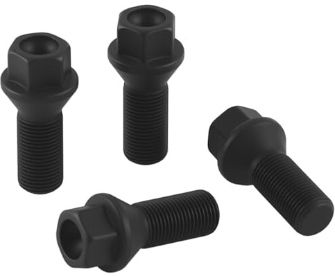 Bulloni M14x1,25 14 x 1,25 Nero Set di 4 pezzi 47mm Lungo Hex 17 36136781151 36136890324 M14 x 1.25 14x1.25 Adatto per BMW Lug Bulloni Ruota