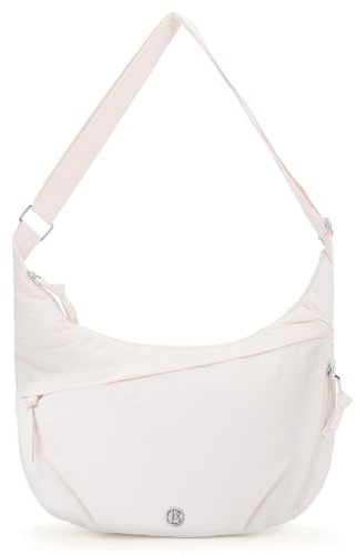 VIMUTI Halbmond Umhängetasche Damen | Wasserabweisende Nylon Crossbody Bag Damen | Moon Bag mit Verstellbarem Schultergurt | Schultertasche für Arbeit, Reisen, Alltag & Festival (Beige)