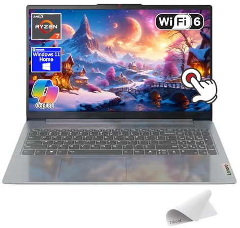 Lenovo IdeaPad Slim 3, 15.6 Full HD Touchscreen Laptop, Copilot AI PC, AMD Ryzen 7 5825U, Wi-Fi 6, Windows 11 Home, w/Mouse pad (16GB RAM | 2TB PCIe SSD)