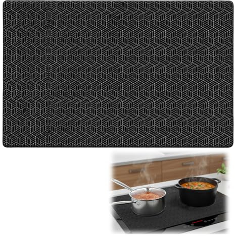 Induktionsfeld Schutzmatte, Hitzebeständige Silikon Kochmatte für Induktionskochfeld, 52x72 cm Großfläche zum Schutz vor Kratzern und Verschüttungen, Rutschfeste Induktionsschutzmatte