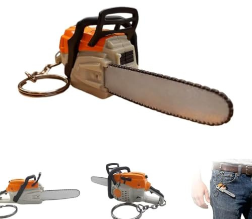 Portable Chainsaw Keychain, Pruning Firefighting Chainsaws Key Ring with Realistic Sound.