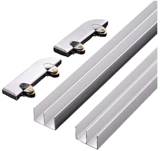 Système de rail de porte coulissante en alliage d'aluminium for un fonctionnement fluide – Idéal for les panneaux de verre et de bois.(70cm)