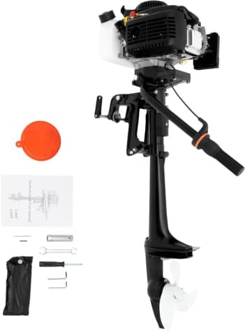 Goddlgjik 4 Takt 4 PS Aussenborder Benzinmotor 55CC Außenbordmotor Kurzer | Fischerboot Motor mit Manuellem Trimmsystem&CDI Zündsystem, 5500R/min, Außenbordmotoren Schlauchboote Fischerboote