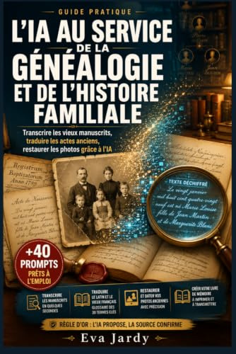 L'intelligence artificielle au service de la généalogie et de l'histoire familiale: Transcrire les vieux manuscrits, traduire les actes anciens, ... grâce à l'IA · Guide pratique pour débutants