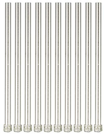 sourcing map 1/8(3mm) Forets de Scie à Trou Revêtus de Diamant pour Verre Céramique Marbre Roche Porcelaine 10pcs