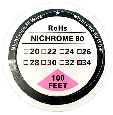 Filo di resistenza da 30,5 m, in nicromo 80, su bobina, con diametro da 20 a 34 AWG (da 0,81 mm a 0,15 mm)