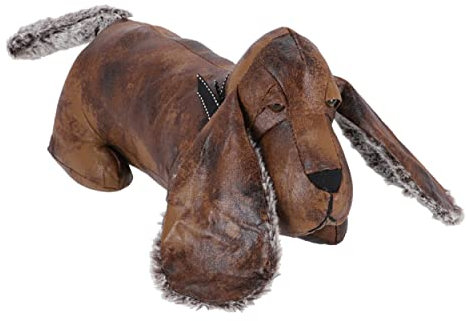 MAXIOCCASIONI Türstopper aus Kunstleder, Dackel, Braun