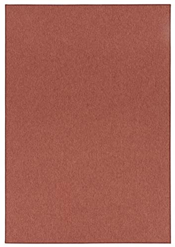 BT Carpet Casual Teppich – Wohnzimmerteppich Flachgewebe Kurzflor Feinschlingen Casual Uni Meliert für Esszimmer, Wohnzimmer, Kinderzimmer, Schlafzimmer – Terrakotta, 140x200cm