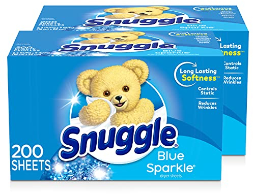 Snuggle Weichspüler/Trocknertücher, glitzernd, Blau, 2 Boxen, 400 Stück