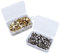 Healifty 500pcs Metal Brad Sujetador de Papel Mini Scrapbooking Brads Metal Redondo Brads con Caja de Almacenamiento para Manualidades de Bricolaje (Plata y Oro)