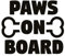 JasonCarlMorgan JCM Graphics Paws On Board 150mm Iron On Transfer, Black