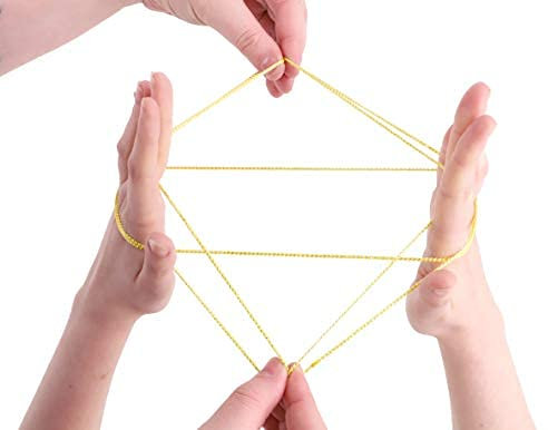Toyland® Cats Cradle - Cat's Cradle - Magical String Art - Multi-Coloured Tricks - Retro Toys (YELLOW)