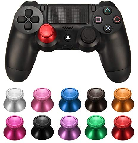 C-FUNN Joystick Universal aus Aluminiumlegierung, Pilzkappe Analog Stick für Xbox One PS4 Dualshock 4 Gamepad Controller – Gold