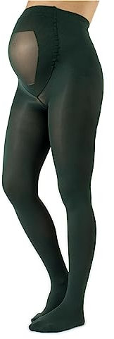 CALZITALY Collants Opaques de Grossesse Confort | S, M, L, XL, XXL, 3XL, 4XL | 100 DEN | Fabriqué en Italie (M, Vert)
