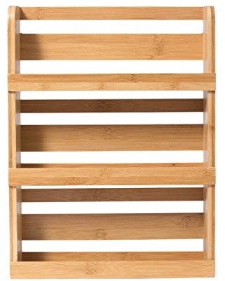 Lipper International 8840 Bamboo 3-Tier Spice Rack, 2.75-inch Depth Accommodates many Types of Spice Jars