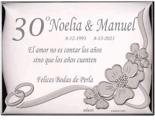 Placa Regalo 30 Aniversario Bodas de Perla Grabado