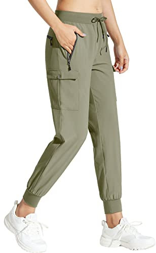MOCOLY Pantaloni da Trekking da Donna Impermeabili Pantaloni da Jogging Leggeri ad Asciugatura Rapida Outdoor Traspiranti Pantaloni Sportivi da Allenamento Casual con Tasche con Cerniera Protezione UV