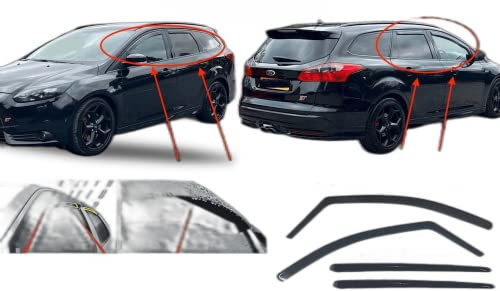 AC Wow 4X Windabweiser für Ford Focus Turnier 5-Türer Kombi Wagon MK3 2011 2012 2013 2014 2015 2016 2017 2018