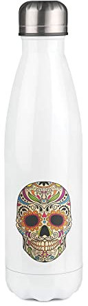 Botella isotérmica blanca con diseño Calavera12