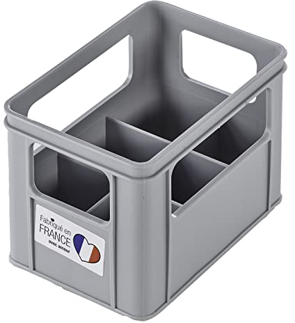 Thermobaby Bac à 6 biberons Gris charme - Jusqu'à 5,6 cm de diamètre par biberon - Fabriqué en France