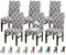Jaotto Stuhlhussen 6er Set Wasserdicht Stuhlhussen für Esszimmerstühle Stretch Stuhlhussen Schwingstühle Waschbarer Universal Dekoration Stuhlbezug für Haus Restaurant Küche Hotel,Graue Geometrie