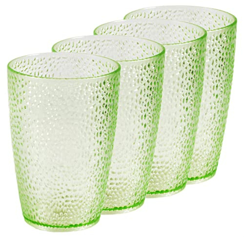 Kerafactum Set Trinkbecher Wasser Becher langlebige Mehrweg Kunststoffbecher aus stabilem Plastik modern Cocktail Tumbler aus Kunststoff für Cola Caipi Saftglas bunt Retro Vintage Kunststoffglas