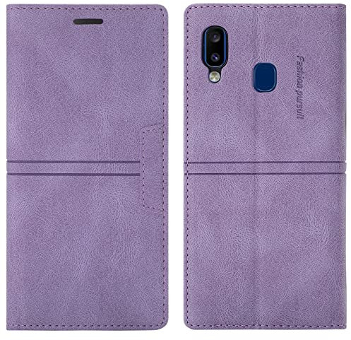 OKZone Kompatibel mit Samsung Galaxy A20E/A10E Hülle, Handyhülle Samsung A20E/A10E Wallet PU Leder Kartenfach Magnet Klappbar Schutzhülle Samsung A20E/A10E Hülle Flip Case Cover Klapphülle (Lila)