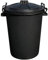 M1SS Black 50L Litre Large Heavy-Duty Weather Resistant and Food Grade Plastic Dustbin Trash Can Garbage Bin With 2 Clip Locking Lid for Indoor Outdoor Storage Container of Animal Feed