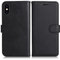 DENDICO Hülle für iPhone XS Max, PU Leder Brieftasche Handyhülle, Flip Tasche TPU Schutzhülle mit Kartenfach für iPhone XS Max, Schwarz