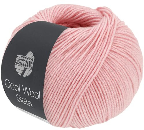 LANA GROSSA Cool Wool Seta | Cool Wool Klassiker mit Seidenanteil | Handstrickgarn aus 80% Schurwolle (Merino extrafein) & 20% Seide | 50g Wolle zum Stricken & Häkeln | 160m Garn FB 14