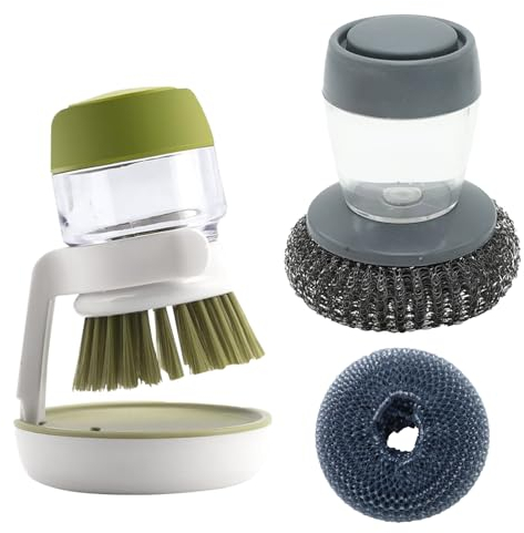 PMELCXD 4 PCS Scrub Dish Brush - Pennelli da Cucina in Silicone - pennelli per la Cottura, la Pasticceria e la Grigliata - Resistenti al Calore e Facili da Pulire - Confezione Regalo Inclusa