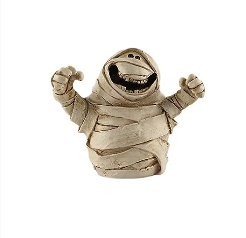 URFEDA Kürbis Skelett Figuren Halloween Deko, Halloween Statuen Geister Schädel Grabstein Kürbis Mumie Figuren Ornamente kleine Harz skelettfiguren Neuheit Harz Kürbis Desktop Figuren Halloween Deko