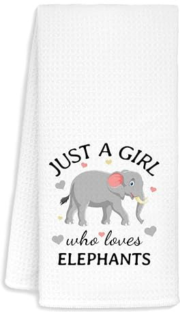 Küchen- und Badetücher Just A Girl Who Loves Elefant, Elefanten-Dekor, 40,6 x 61 cm, Hand- und Geschirrtücher für Küche und Badezimmer